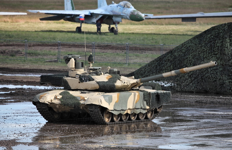 mid-air, 1080P, aerospace industry, one person, armed forces, lights, military, motion, tank, airplane, green, battle, T-90MS, outdoors, nature, Russian tank