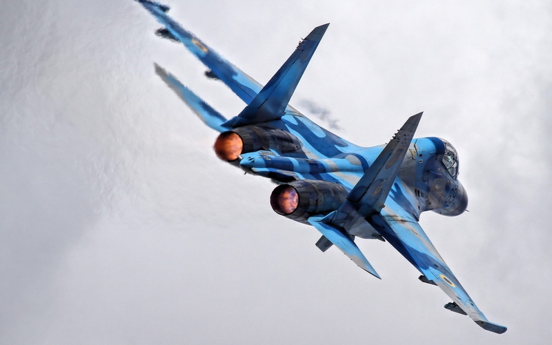 airplane, people, security, quality, sukhoi, mid-air, nature, military, fighter plane, military airplane, 720P, mode of transportation, on the move