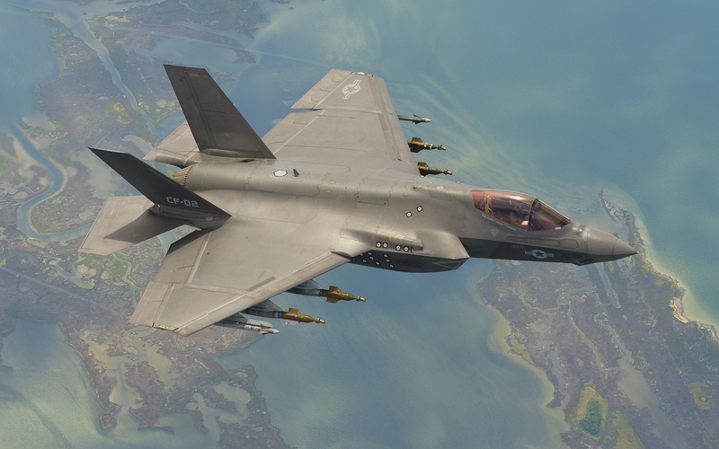 aircraft, landscape, military aircraft, 1080P, Lockheed Martin F-35 Lightning II