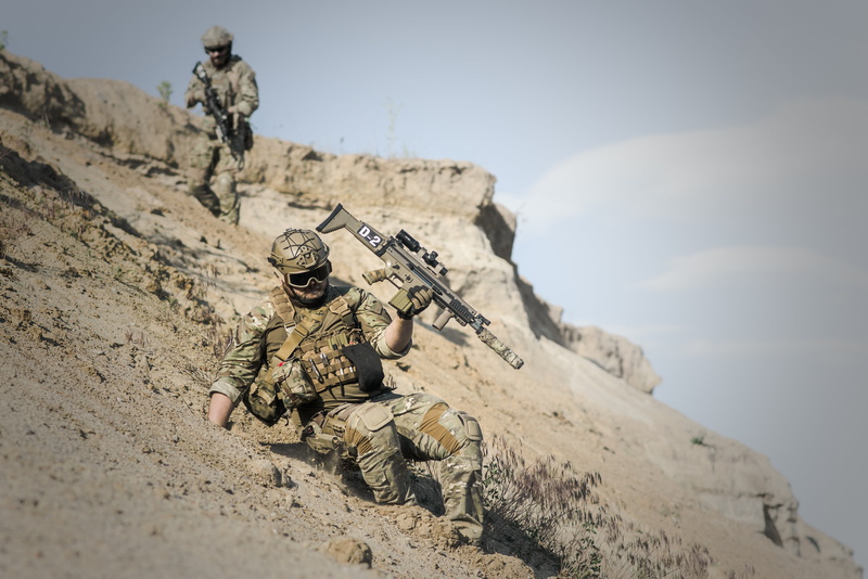 adventure, security, gun, downhill, armed forces, lifestyle, 4K, backpack, rifle, full length, team, weapon, army soldier, person, camouflage, guns, military