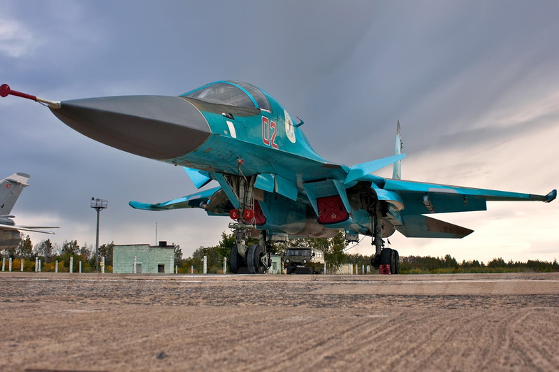 weapon, sukhoi, day, armed Forces, 1080P, flying, travel, aircraft Wing, blue, on the move, Su-34, mode of transportation, no people, propeller, transportation