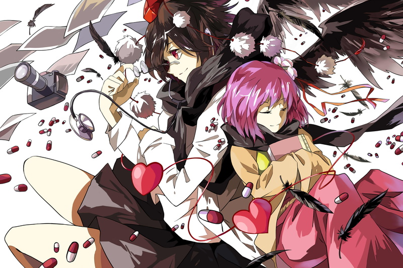 camera, yanshoujie, 1080P, aya, shameimaru, neko, akyuu, touhou, feathers, wings, hieda