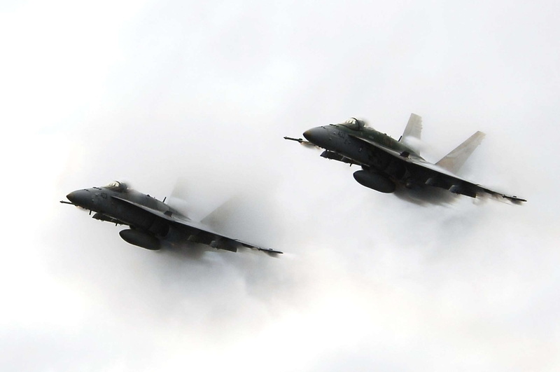 outdoors, aggression, no people, sound barrier, 1080P, military airplane, mid-air, plane, flight, motion, nature, fighter, on the move, aviation, sonic boom