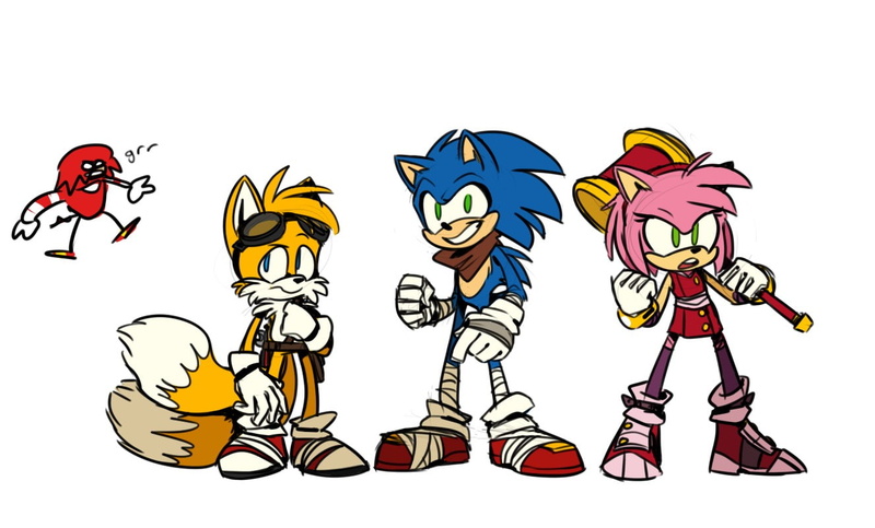 animal, white background, offspring, fun, mammal, angel, animal themes, animal body part, cartoon, invertebrate, 720P, tails character sonic sonic the hedgehog sonic boom knuckles