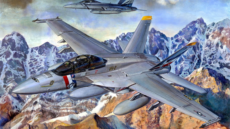 Jet Fighters, Jet Fighter, Warplane, Artistic, 1080P, Aircraft, Boeing F/A-18E/F Super Hornet