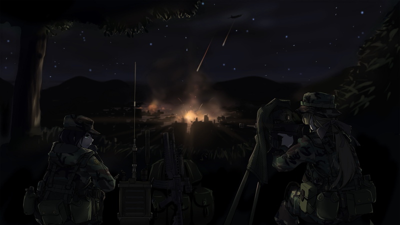 TC1995, Original Characters, 2K, anime, Anime Girls, weapon, military, gun