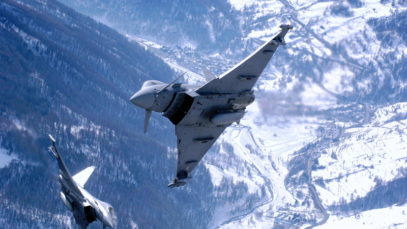 Eurofighter Typhoon, German Air Force, Spanish Air Force, Italian Air Force, fighter, attack, 4K, Royal Air Force, aircraft