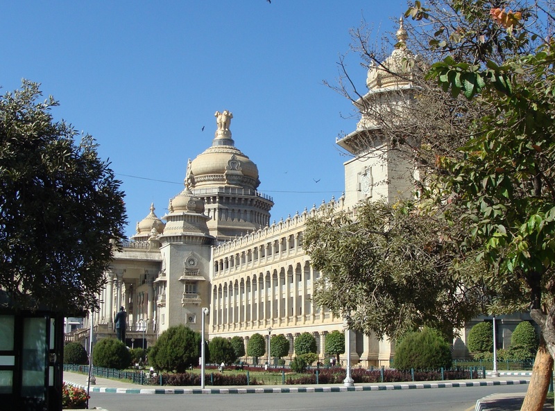 building exterior, old, government, neo-classical, travel, historical, built structure, tree, bangalore, nature, architecture, city, construction, dome