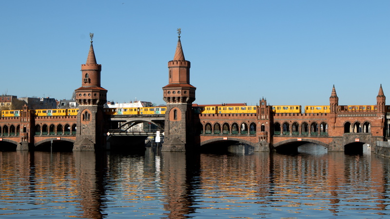 5K, waterfront, waters, sky, outdoors, arch, bridge - man made structure, river, no people, transportation, spree, built structure, oberbaumbrücke, berlin