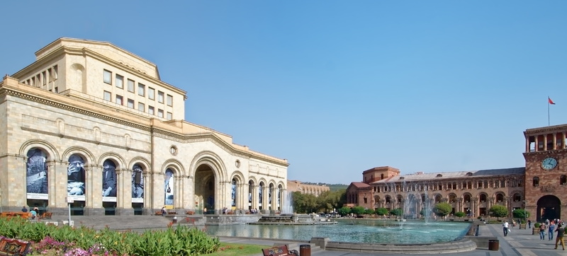 tourism, singing fountain, day, facade, caucasus, yerevan, built structure, cityscape, nature, building, luxury, architecture, 8K, republic square, travel destinations