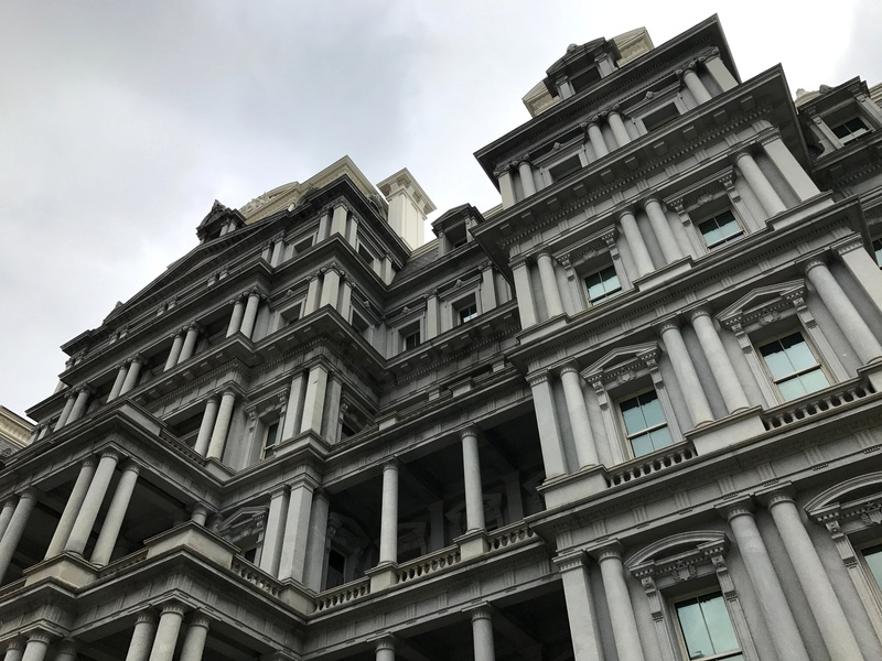 executive, columns, city, courthouse, building, outdoors, politics, american, flag, residence, famous, built structure, building exterior, blue, window