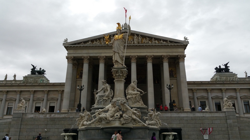 sculpture, architecture, government, outdoors, vienna, statue, art and craft, travel destinations, city, austrian parliament building, female likeness