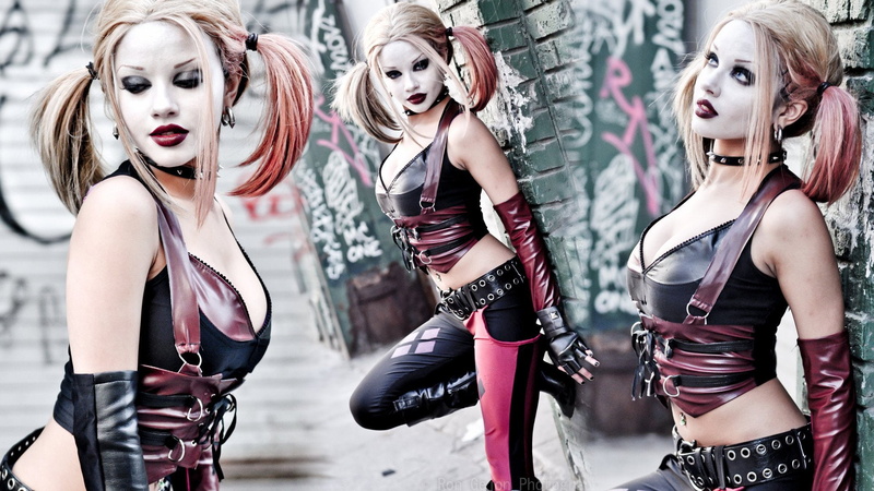 d c, 1080P, batman, quinn, harley, cosplay