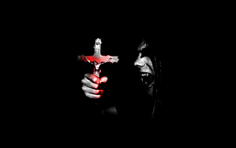 blood, Satan, 1080P, cross, Gothic, horror, vampire, occult, Dark, Anti, fangs, Evil