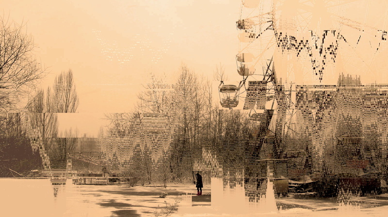 Satan, nature, glitch art, snow, water, tree, outdoors, architecture, pine tree, lake, land, cold temperature, scenics - nature, tranquil scene, sky, forest