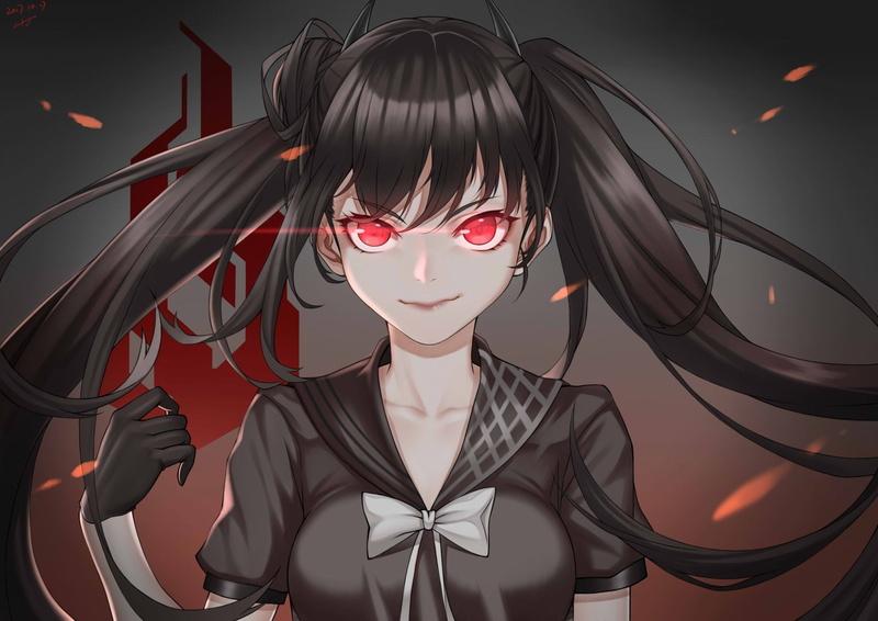 hairstyle, looking at camera, young women, beautiful woman, Ouroboros (Girls Frontline), portrait, beauty, hair, red, 1080P, headshot, Video Game, fashion