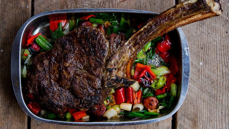 healthy eating, animal source foods, food, grilled, still life, white meat, roasted, food and drink, table, wellbeing, tomato, ready-to-eat, meat, vegetable