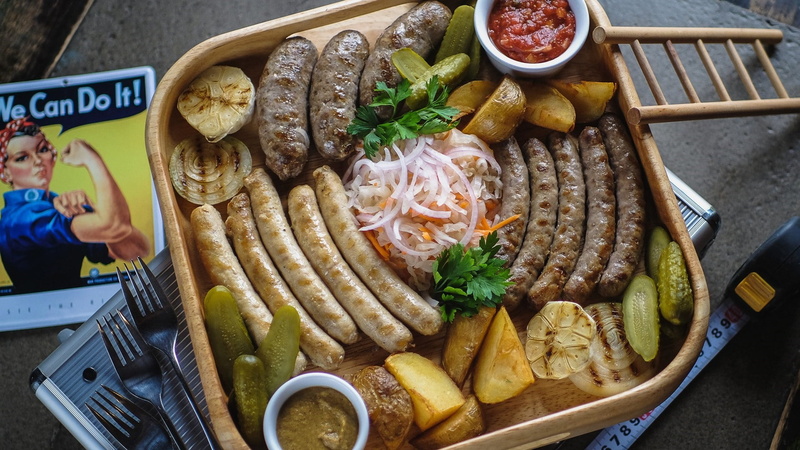 food, grilled food, grilled, animal source foods, meat, bratwurst, grill, dish, meal, sausage, 1080P