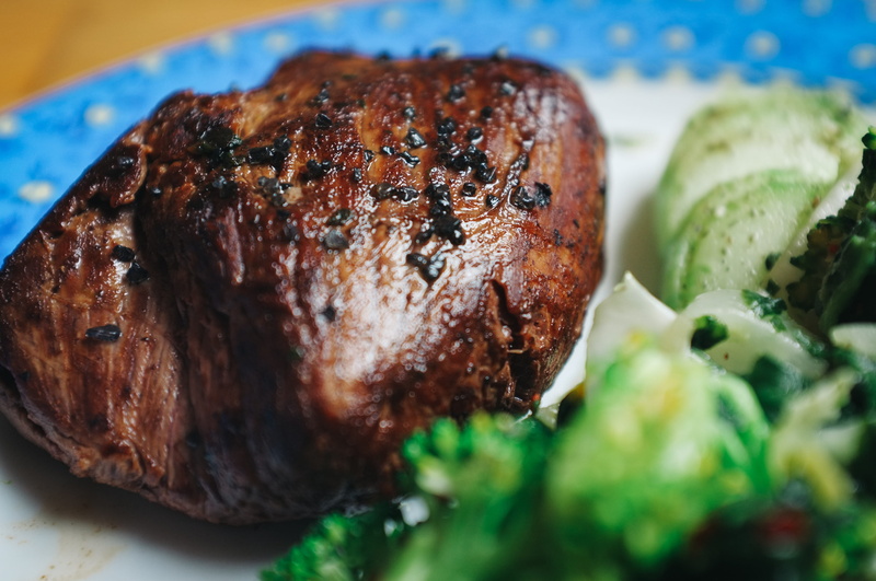 no People, focus on foreground, steak, 4K, salt, grilled, freshness, close-up, black salt, vegetable, roasted, black, garnish, meal, temptation, broccoli