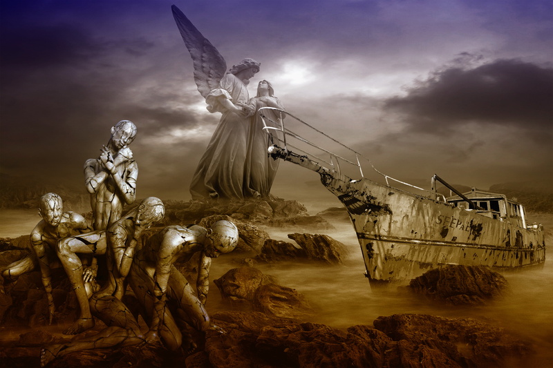 shipwreck, destiny, hopelessness, sea, torment, 5K, perishing people, the darkness, doom, the tragedy