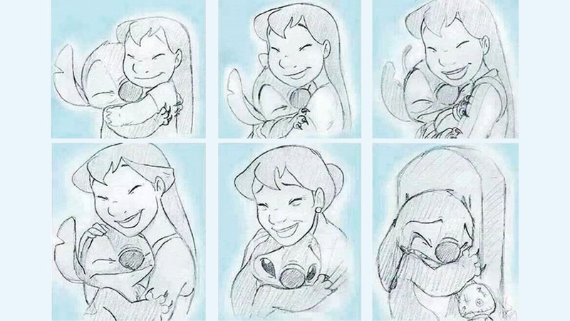 floral, creativity, human body part, blue, male likeness, Lilo and Stitch, human representation, representation, art and craft, white, healthy lifestyle