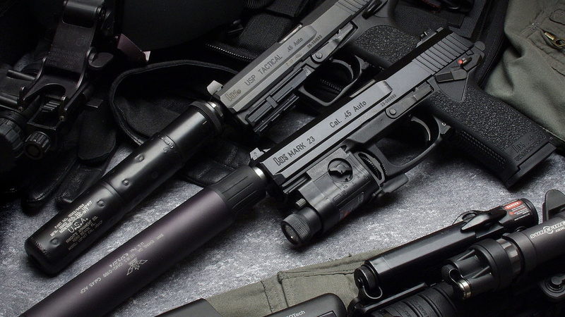 pistol, 1080P, mark 23, silencer, Heckler and Koch