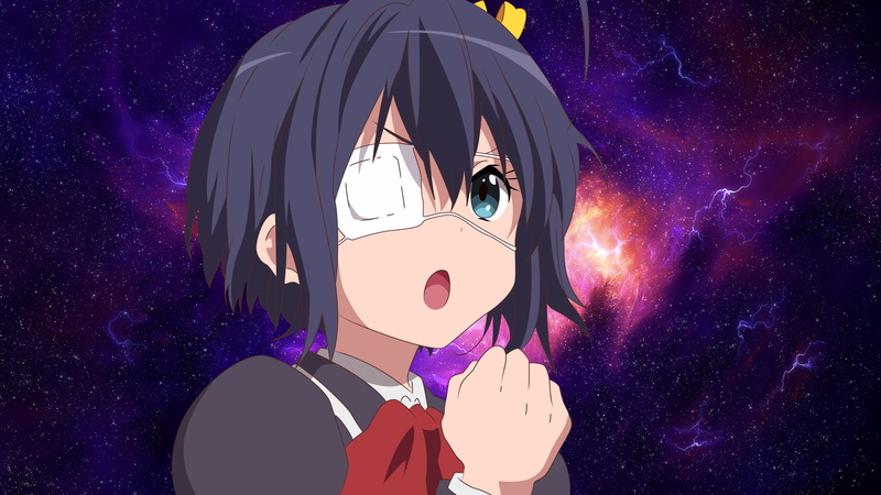 space, 2K, anime girls, Takanashi Rikka