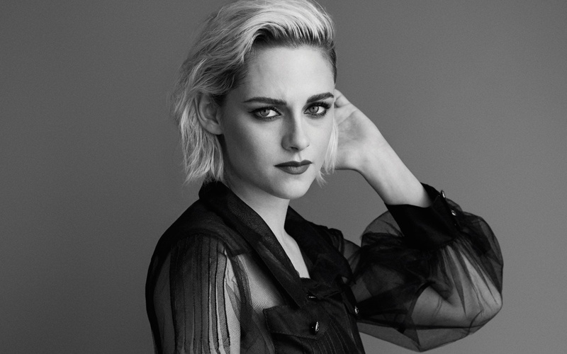 American, 1080P, Lipstick, Kristen Stewart, Black and White, Actress, Actresses