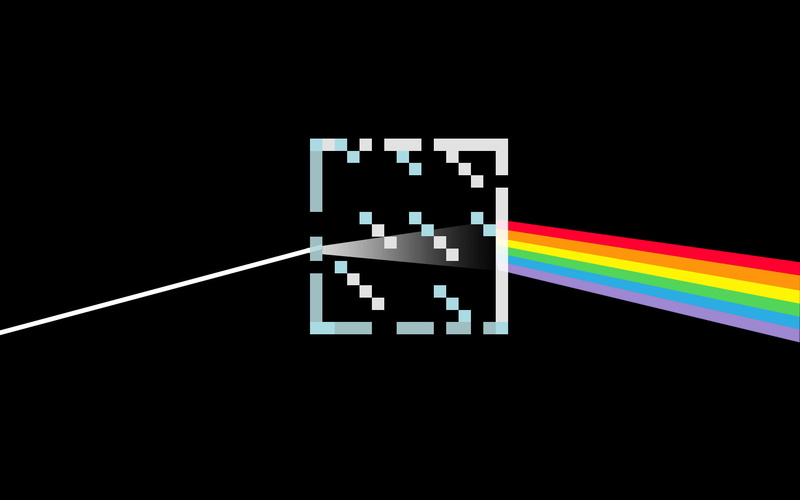 music, glass, 720P, Minecraft, rainbows, Pink Floyd