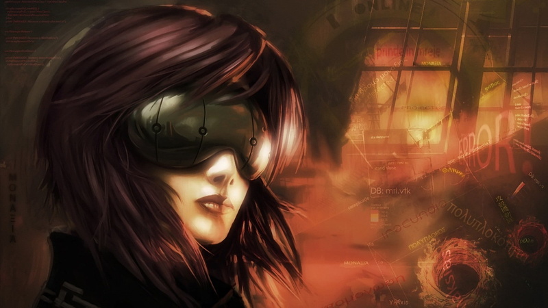 dark hair, Ghost in the Shell, sunglasses, anime, cyborg, anime girls, 1080P, Kusanagi Motoko