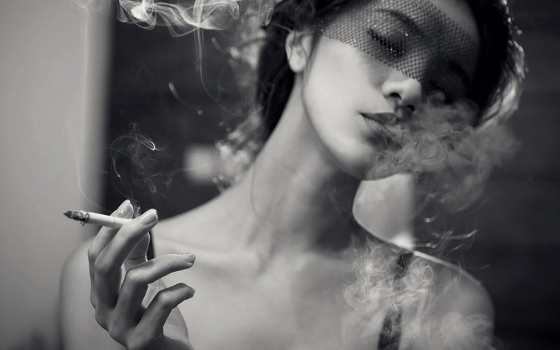 monochrome, girls, Asians, smoke, hd, veil, art, 1080P, smoking, brunettes, women, cigarettes