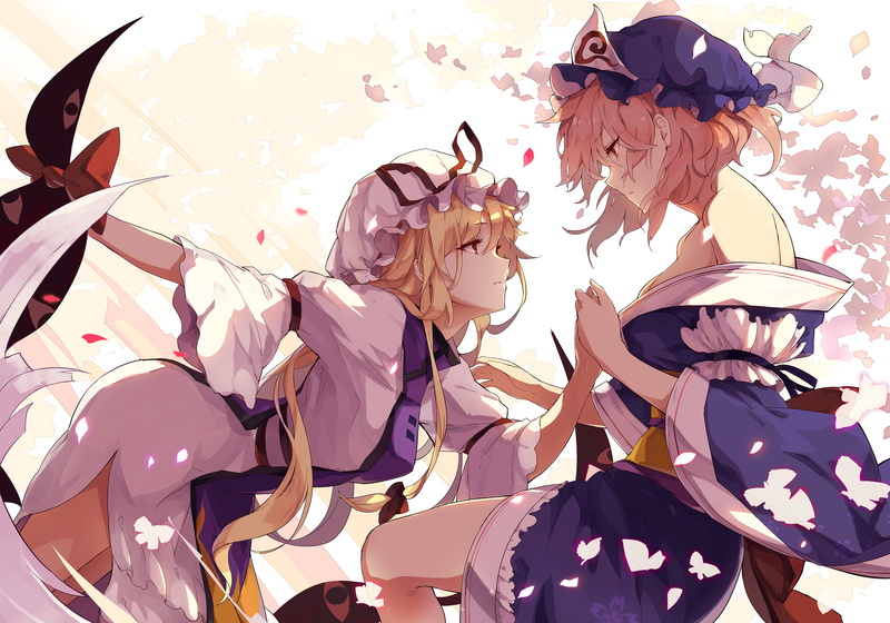 Touhou, Yuyuko Saigyouji, Anime, Yukari Yakumo, 2K