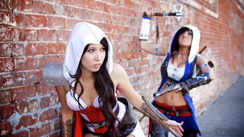 Assassins Creed, adult, lifestyles, wall - building feature, hairstyle, young adult, young women, females, assassin, fashion, beautiful woman, two people
