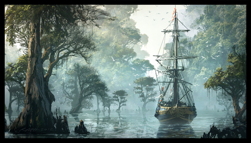 assassins, adventure, 1080P, stealth, flag, creed, fantasy, fighting, pirate, action, black