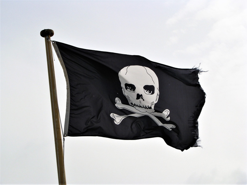 mask - disguise, spooky, skull, obscured face, halloween, sky, pirate, pirate flag, fear, unrecognizable person, mystery, people, flag, horror, 2K, mask