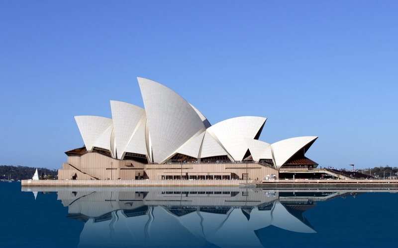 waterfront, famous Place, tourism, clear Sky, asia, city, vacations, copy space, reflection, sydney Opera House, urban Scene, australia, cultures, opera House
