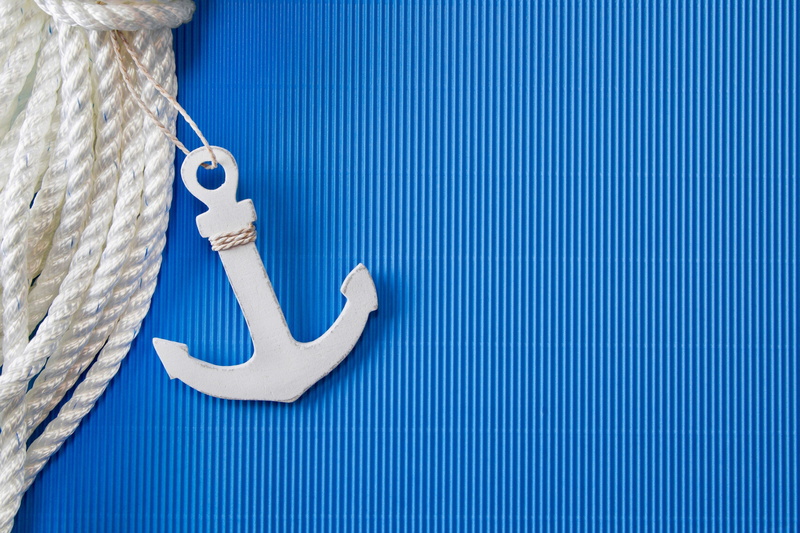 rope, equipment, white color, simplicity, hanging, technology, anchor, domestic bathroom, white, background, single Object, blue background, nautical Vessel