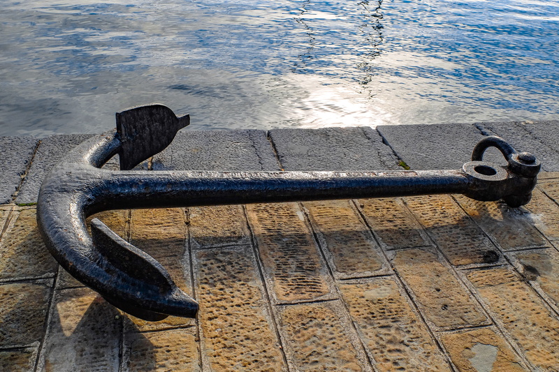close-up, post, water, rusty, boat, sea, nautical vessel, high angle view, dock, metal, anchor - vessel part, marine, tire, 4K, chain, ship, wheel, nature