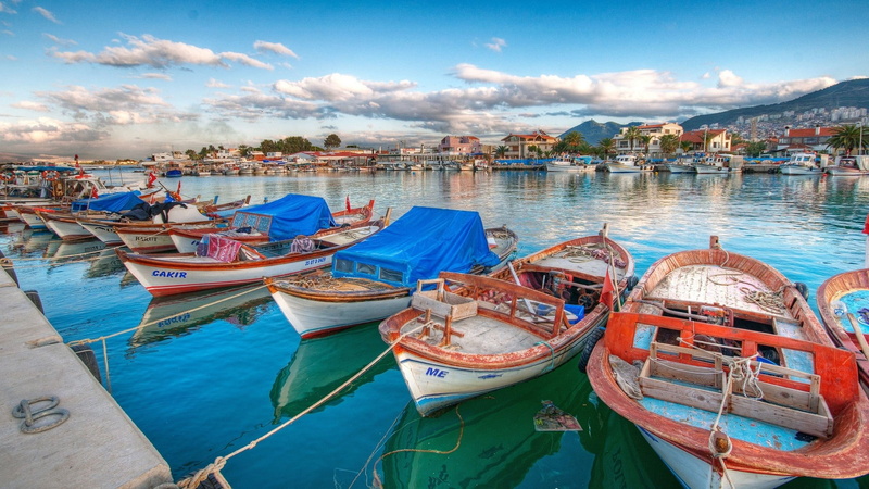 cloud - sky, built structure, no people, architecture, fishing boat, pool, nature, moored, day, city, 1080P, boat, travel, blue, mode of transportation
