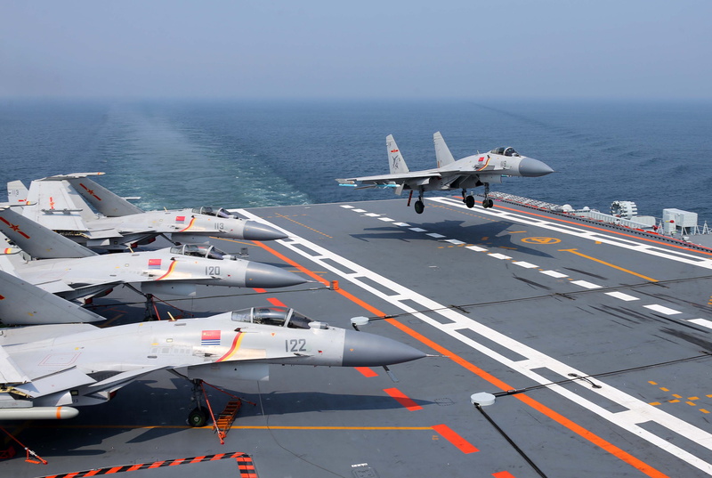 The carrier, Shenyang J-15, Landing, THE CHINESE NAVY, 4K, Fighter