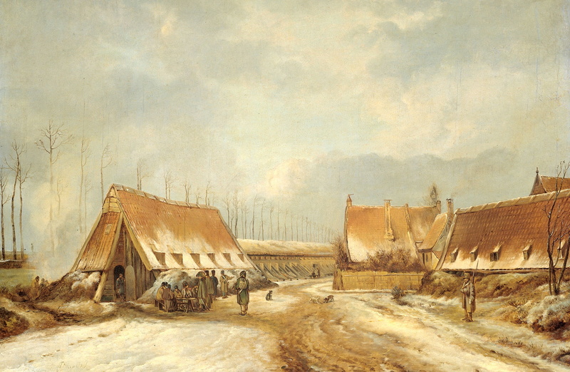 Pieter Gerardus van OS, oil, 1080P, canvas, picture, landscape, The dungeons of Naarden in 1814