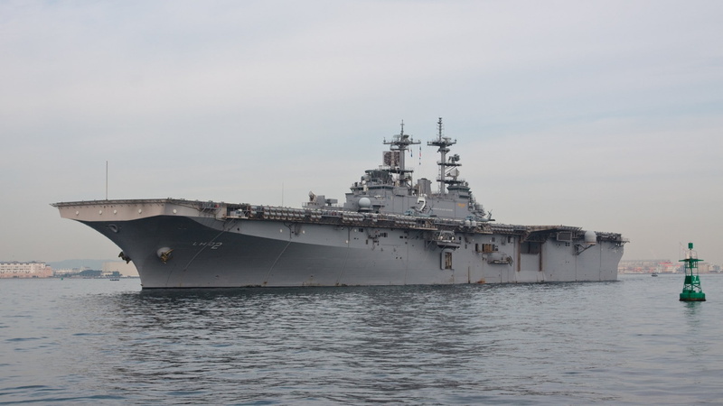 transportation, freight transportation, anchored, outdoors, waterfront, sea, nature, no people, ship, USS Essex, 1080P, navy, aircraft carrier, industry