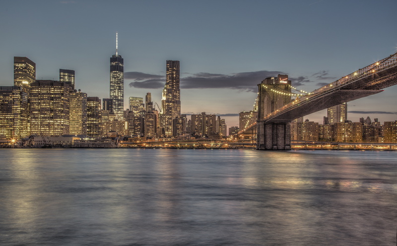 longexposure, modern, America, travel destinations, Skyline, no people, sky, Buildings, waterfront, building, water, illuminated, york, nature, unitedstates