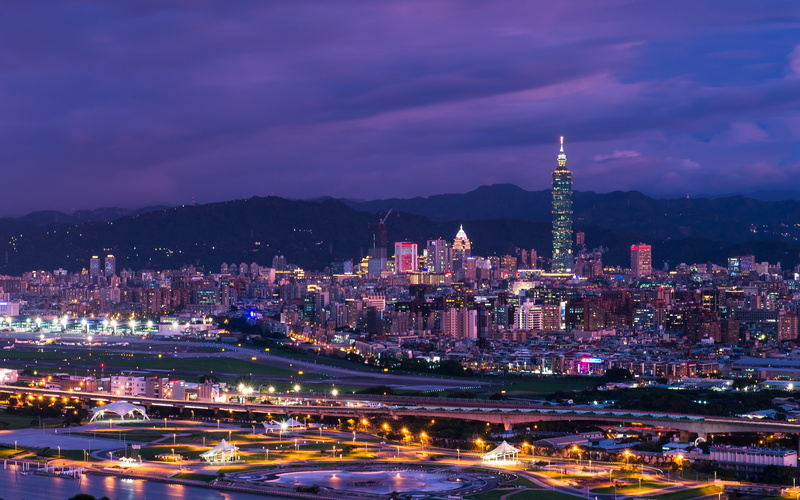 taipei, sky, building exterior, tower, building, cityscape, urban, 4K, illuminated, modern, spire, built structure, landmarks, yaun, observatory, skyline