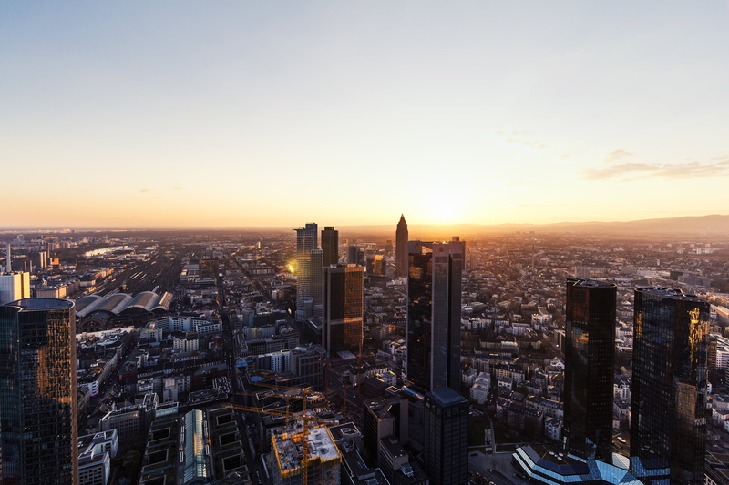office Building, skyscraper, dusk, lensflare, 4K, photography, flare, germany, building Exterior, urban Skyline, city, built Structure, tower, urban Scene