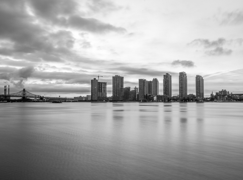 longislandcity, Black and White, built structure, city, high, newyork, Morning, Water, Monochrome, Buildings, white, Cityscape, 4K, nature, building, Clouds