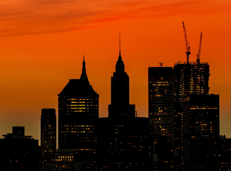 newyork, orange color, newyorkcity, tower, outdoors, viewfrombrooklyn, Buildings, manhattan, thecity, landscape, romantic sky, Skyline, thebigapple, Dark