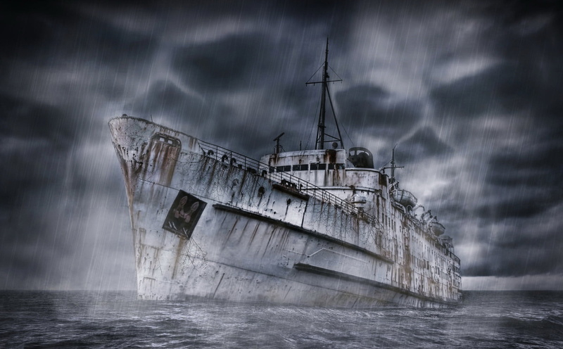 the flying Dutchman, ship, 1080P, sea