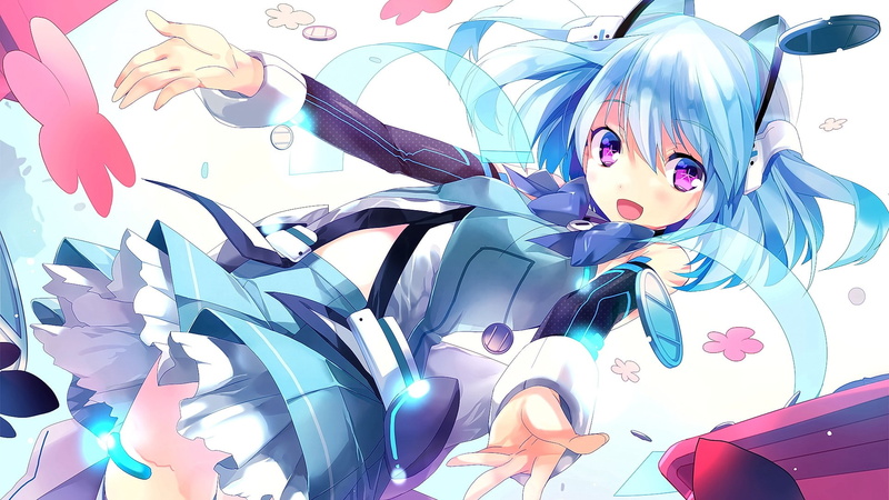 anime girls, blue hair, anime, 1080P, 1000-chan