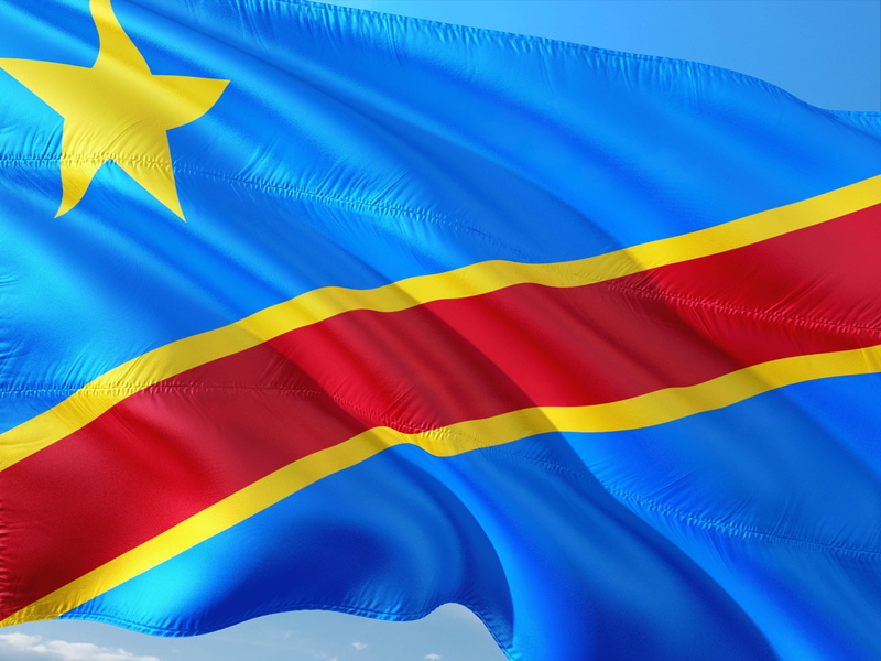 full frame, blue, waving, nature, shape, flag, purple, close-up, democratic-republic-of-the-congo, pattern, abstract, textile, yellow, republic of the congo